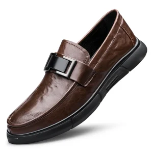Breathable Casual Cowhide Slip-On Shoes Business Men’s Youth Trend