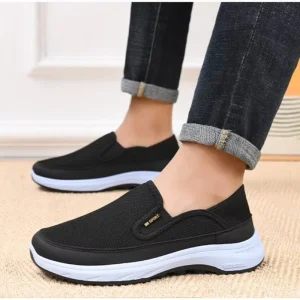 Breathable Cloth Upper Non slip Men’s Flat Walking Shoes Walking Style Shoes for Men Summer Autumn Spring