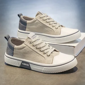 Breathable Fashion Zapatos De Lona Board Shoes Men’s Low Top Flat Bottom Casual Large Size Canvas Shoes