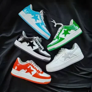 Breathable Fashionable Synthetic Leather Sports Shoes Original Popular Men’s Bapees Style Casual Running Shoes Cotton Camouflage
