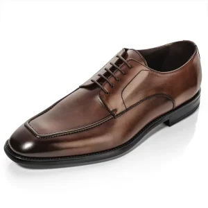 Breathable Men’s Derby Formal Dress Shoes Brown Lace Up Closure Anti Slip Hard Wearing Spring Autumn Winter