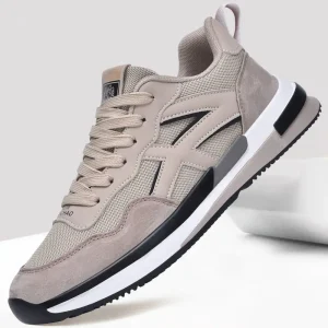 Breathable Mesh Lace Up Spring Summer Autumn Men’s Casual Sports Lightweight EVA Midsole Soft Soled Dad Running Fashion