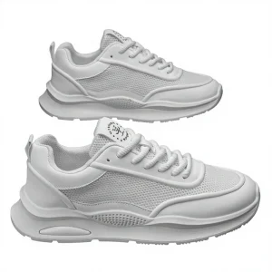 Breathable Mesh Men’s Shoes Summer New Hollow Outdoor Sports Solid Color White Non-slip Casual Trendy All-match Shoes