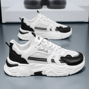 Breathable Mesh Shoes for Men Autumn Trendy and Versatile Men’s Sports Shoes Insole Height increasing Casual Dad Shoes