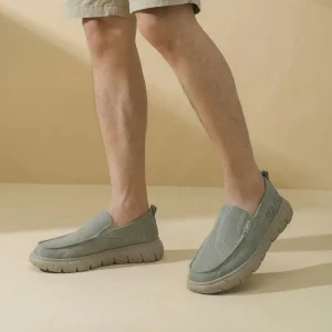 Breathable Mesh Upper EVA Sole Anti Slip Light Weight Summer Evergreen Men’s Walking Shoes Loafers Slip on