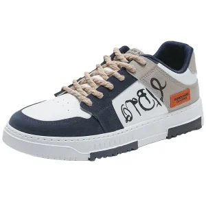 Breathable Versatile Men’s Casual Sports Shoes Flat Bottom Anti Slip Skateboard Shoes Comfortable Lightweight Sneakers