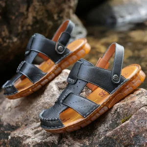 Breathable and Comfortable Genuine Leather Sandals for Men