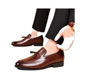 British Men’s Casual Leather Shoes Business Dress High Grade Soft Bottom Breathable Bow Tie Men’s Shoes for Weddings