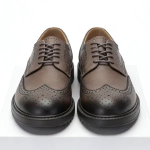 Brogue Men’s Shoes Pu British Style Head Carved Business Formal Lace up Oxford Shoes Breathable Durable Rubber