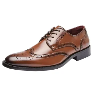 Brook Gentleman Carved Men’s Lightweight Non slip Dress Shoes Wear Resistant Breathable Deodorant for Business & Wedding Oxfords