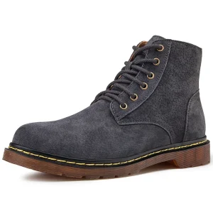 Brown Suede Boots for Men Classic Leisure Cowboy Boots Fur Warm Leather Ankle Boots Plus Size 48 Bota Masculina
