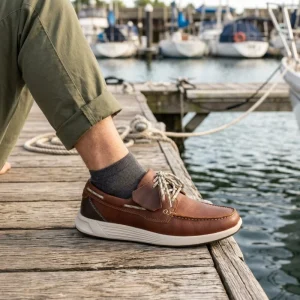 Brown Ultra-lightweight Men’s Genuine Leather Casual Shoes Comfortable Slip-resistant Urban Outdoor Slip-on Loafers