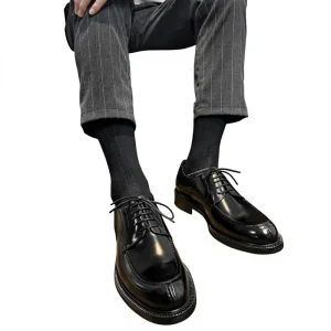 Business Banquet Solid Men’s Formal Lace up Oxford Shoes Genuine Leather Handmade Spring Summer Autumn