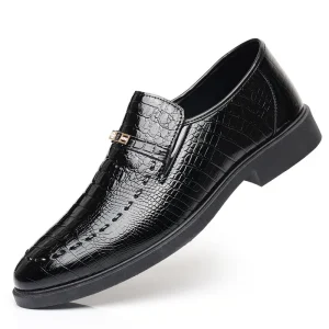 Business Dress Men’s Genuine Leather Lace up Wedding Shoes Large Size Office & Career Anti Slip Casual Joker Shoes