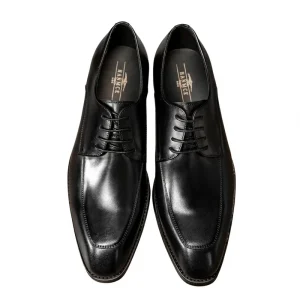 Business Formal Lace Up Solid Derby Leather Shoes Korean Style Square Toe Anti Slip