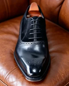 Business Formal Men’s Shoes Goodyear Welted Genuine Leather English Style Wedding Shoes Black Cowhide Sole
