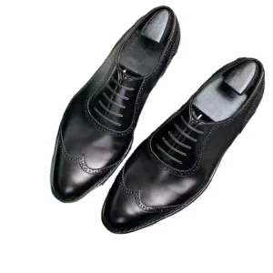 Business Men’s Blake Shoes Quality Black Leather Waterproof Flat and Light for Autumn Season