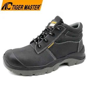 CE EN ISO 20345 Safety Shoes Steel Toe Puncture proof Black Leather Anti slip Oil Resistant for Men’s Construction