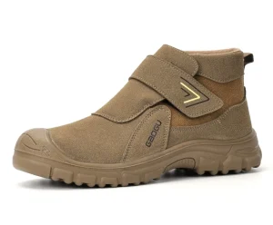 CE Explosive Men’s Industrial Safety Work Shoes Breathable Suede Cow Leather Steel Toe Anti Penetration