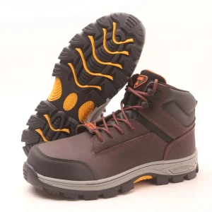 CE Men’s Durable Waterproof Winter Work Safety Shoes Steel Toe Mid Cut Nubuck Leather Upper Rubber Outsole Factory Use