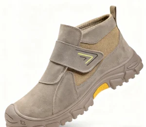 CE Mid Cut Men’s Work Safety Shoes Anti Puncture Anti Smash Iron Cow Suede Non Slip PU Outsole for All Seasons Factory