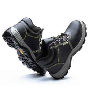 CE S3 Anti puncture Waterproof Breathable Leather Safety Steel Toe Shoes Mid Cut Boots for Industrial Construction Work Men