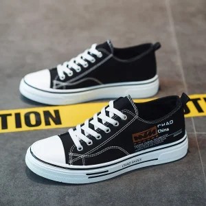 Canvas Lace-up Men’s Running Shoes New Summer Breathable Casual Sports Flat Trendy All-match Teenage Students EVA Midsole PVC