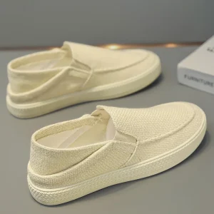 Canvas Men’s Spring Linen Cloth Old Beijing Slip-on Sports Casual Sneakers Rubber Outsole All-match Lazy Trendy Shoes
