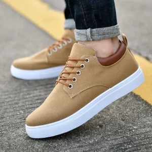 Canvas Shoes Men’s All-match Breathable Korean-style Board Shoes Casual Work Low-top Sneakers Rubber Outsole