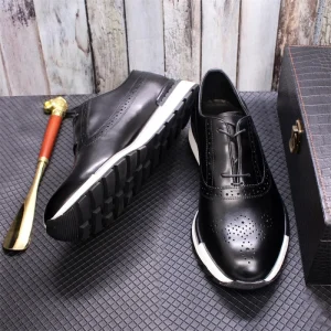 Casual Leather Shoes Men Leather Toe Layer Handmade Leather Shoes Men’s Oxfords Dress Classic Formal Business Shoes