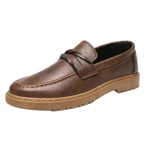 Casual Men’s Breathable Slip-On Flat Dress Walking Sports Sneakers with Rubber Outsole for Summer & Spring