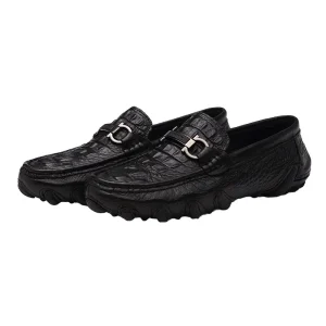 Casual Men’s Embossed Pattern Leather Slip On Loafers Low Top Work Walking Shoes with PVC Insole Size 38 44 for Driving