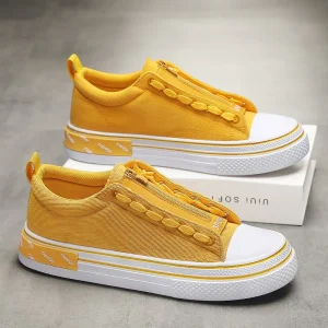 Casual Men’s Walking Shoes Fashionable Summer Sports Canvas Shoes Breathable Mesh Lining Slip On Closure Toe Soft Comfortable