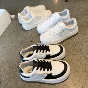Casual Shoes for Ladies Walking Style Height Increasing Lace-Up Breathable Sport Running Shoes