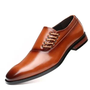 Chaussures Hommes En Cuir Men Wedding Shoes Fashion British Business Lace up Casual Elegant Party Men PU Leather Shoes