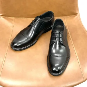 China Factory Men Genuine Leather Shoes Lace up Real Leather Durable Cowhide Walking Shoes Black Business Men Footwear