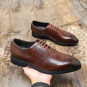 Classic British Style Red Outsole Men’s Heightening Formal Dress Shoes Casual Mens Office Walking Leather Shoes