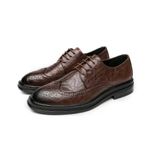 Classic China Factory Italian Men’s Leather Dress Shoes Breathable Office Formal Loafers Wedding Party Driving Shoes