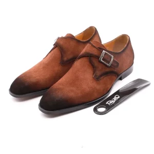 Classic Cow Suede Black Brown Slip-on Men’s Loafers Leather Shoes Monk Strap for Men Dress