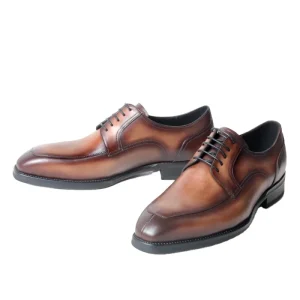 Classic Men Patina Derby Shoes Premium Gradient Leather Oxford Brogue Shoes Italian Style Luxury Business Dress Shoes