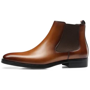 Classic Men’s Brown Leather Chelsea Boot Dress Shoes