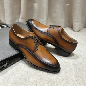 Classic Men’s Derby Shoes Formal Business Office Wear Lace-Up Footwear Wedding Shoes