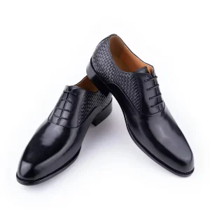 Classic Men’s Dress Shoes Business Formal Lace up Handmade Oxfords Shoe Top Layer Cowhide Leather Elegant Leather Shoe for Mens