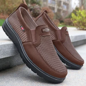 Classic Men’s Loafers Breathable Canvas Retro Driving Shoes Slip-On Walking Shoes