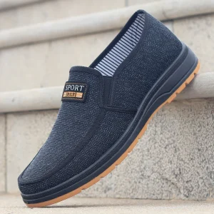 Classic Men’s Loafers Breathable Canvas Retro Driving Sneakers Slip-On Walking Shoes for Men Shoes