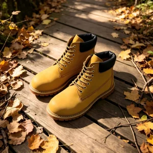 Classic Men’s Yellow Leather Boots Men’s Tactical Boots Waterproof Casual Work Boots
