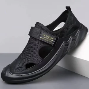Clearance Price JM Men’s Trendy Thick Soled PVC Midsole Fashion Running Sneakers Slip On New Style Closed Toe Mesh Sandals