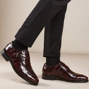 Closed Toe Autumn PU Strap Men’s Casual Dress Oxfords Shoes Business Formal Derby Sneakers Wedding Dress Shoes