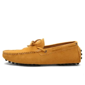 Comfort Autumn Memory Foam Loafers Driving Boat Casual Cow Suede Leather Flat Moccasin Men’s Slippers