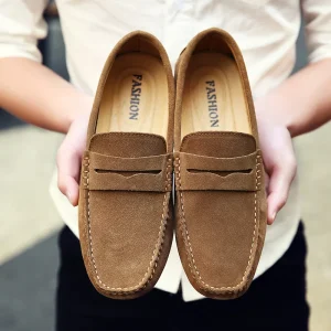 Comfortable Business Casual Shoes Flat Men Suede Dress Shoes Casual